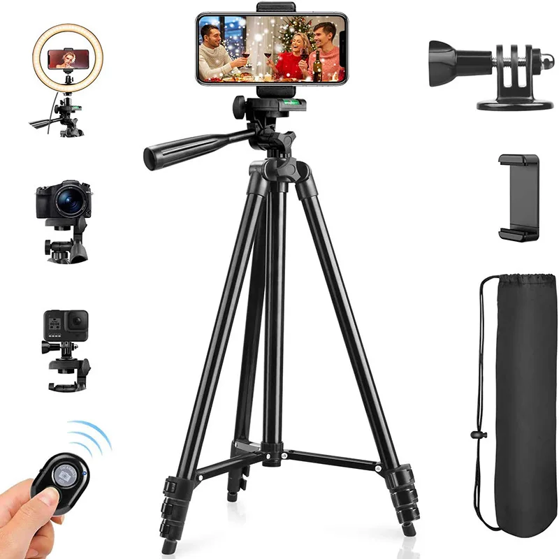 Flexible Smartphone Ring Light Vlog Video Camera Selfie Stick Phone Stand Tripod for Gopro Live Stream Projector Camera