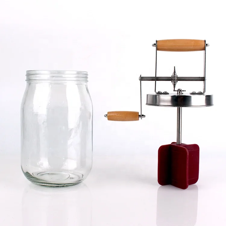 High Quality 1500ml 1000ml Manual Butter Churner Glass Hand Crank Butter Churn