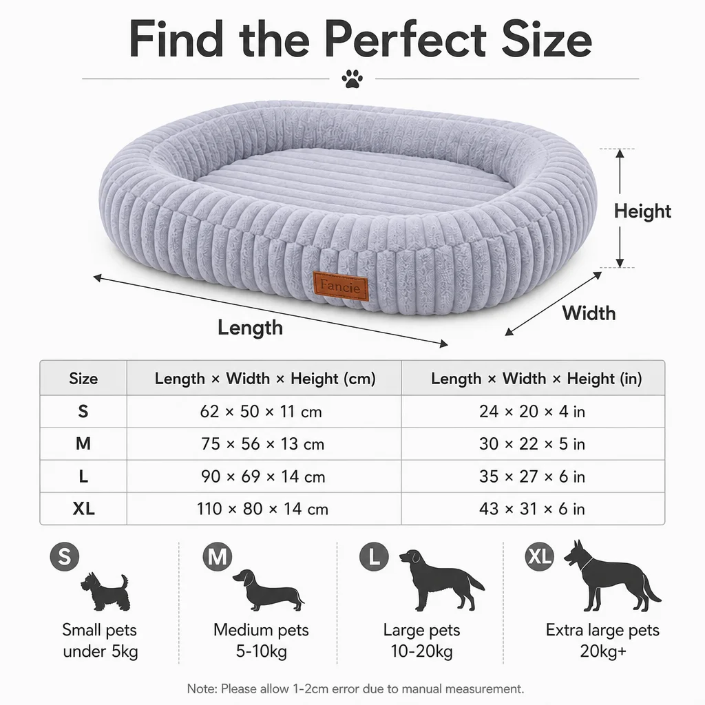 Oval Cut Pile Corduroy Pet Sofa — Product details 5