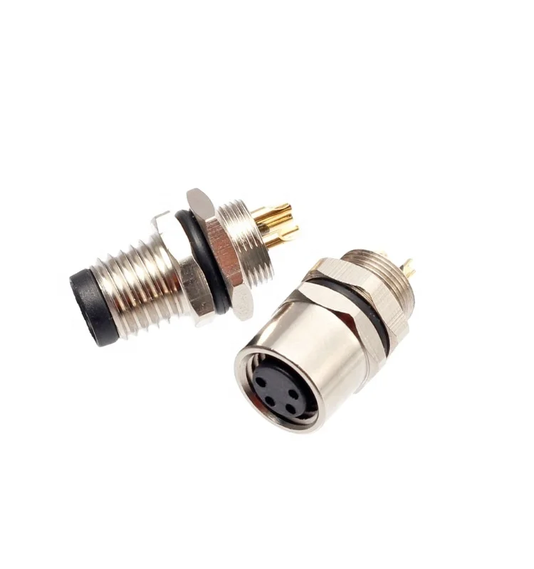 M8 Circular Sensor Connector 4pole Female Panel Connector Solder Type ...