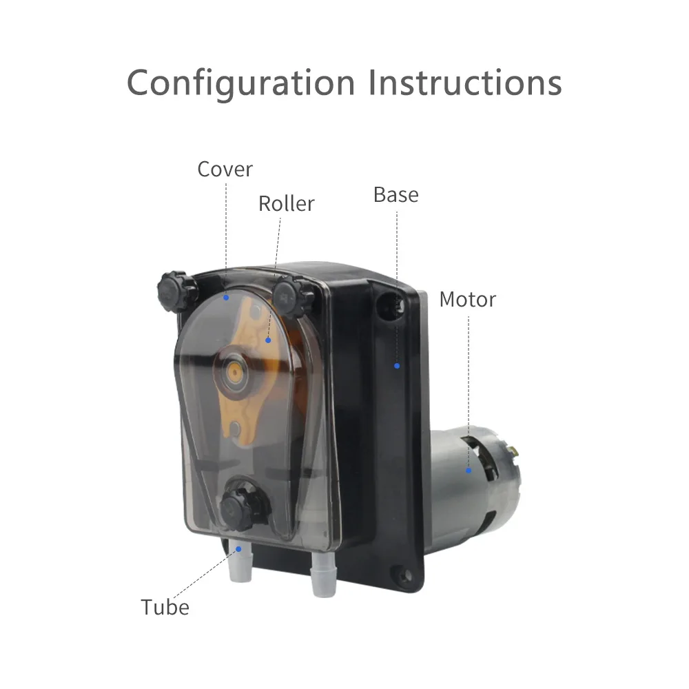 JIHPUMP Bverage Coffee Machine 12V 24V Peristaltic Pump for Syrup with Stepper  Motor DC Motor