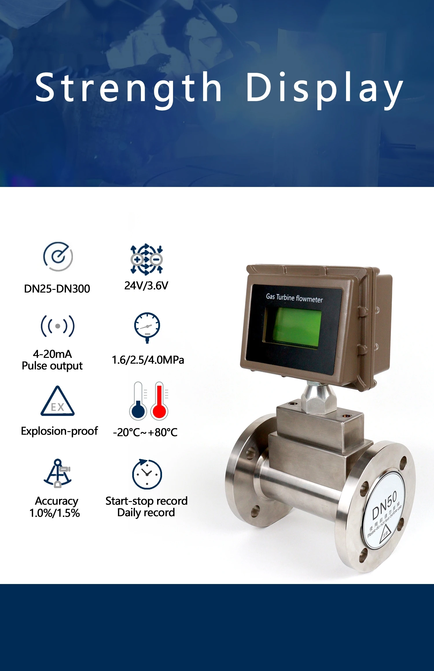 Turbine Gas Digital Flow Meter Turbine Nature Gas Flow Meter Digital Gas Turbine Flow Meter