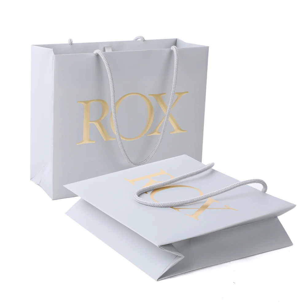 OPACK Custom Colored M-Shaped Japanese Bottom Fold Paper Bags Recyclable Shopping Handbag with Ribbon Accessory Personalize Logo