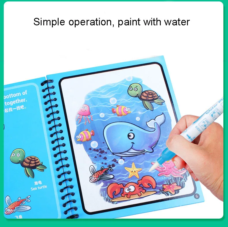 For 3pcs/Lot Magic Water Drawing Book Coloring Doodle WS19005