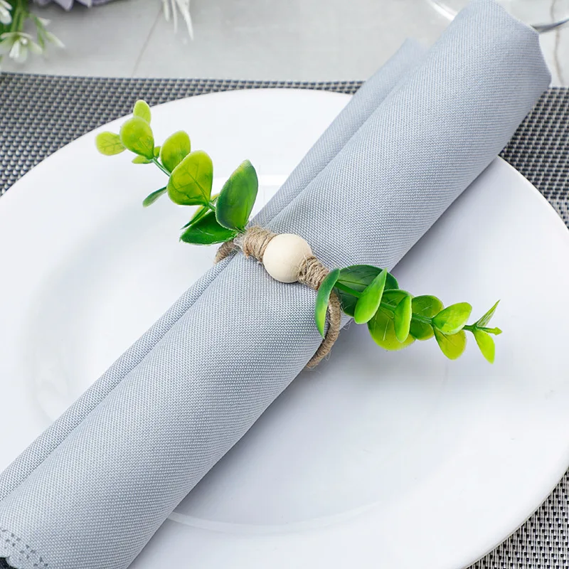 Thanksgiving Eucalyptus Leaf Napkin Ring Hot Selling Sage Green