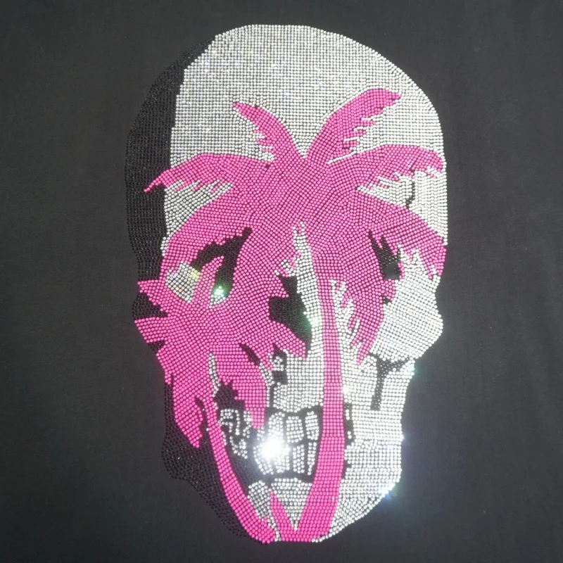 Professional factory ready design hot fix rhinestone new Christmas bear machine transfers