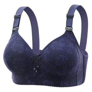 Limited Time Offer  Pattern Decoration Adjustable Straps  Ladies Sewn Bra Back Closure Demi Cup Everyday Wear Bra Untuk Wanita