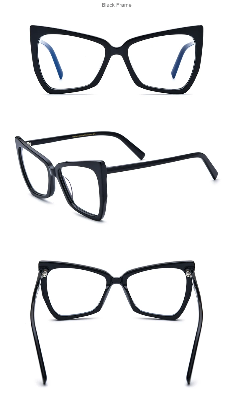 Borregls Acetate Cat Eye Glasses Frame New Design Trendy Eyeglasses