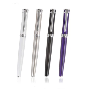 High Quality Luxury Silver Stainless Steel Metal Gel Roller Pen with Customized Logo
