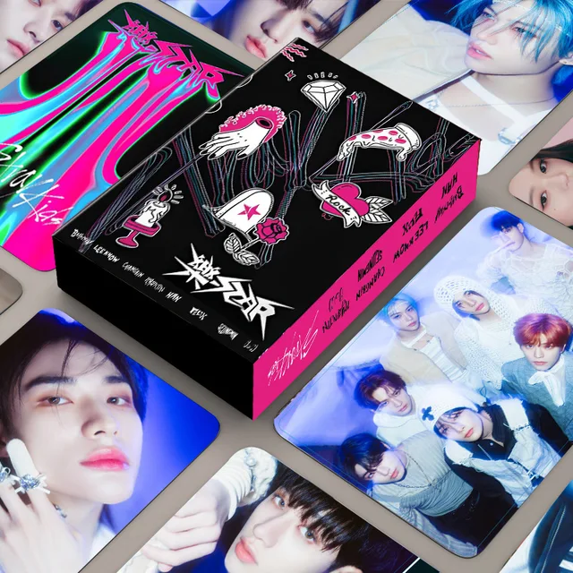 55Pcs/Set KPOP Stray Kids Rock Star Album Photocards Boxed Postcard BangChan Han HyunJin Felix LOMO Cards Fans Collection Gift