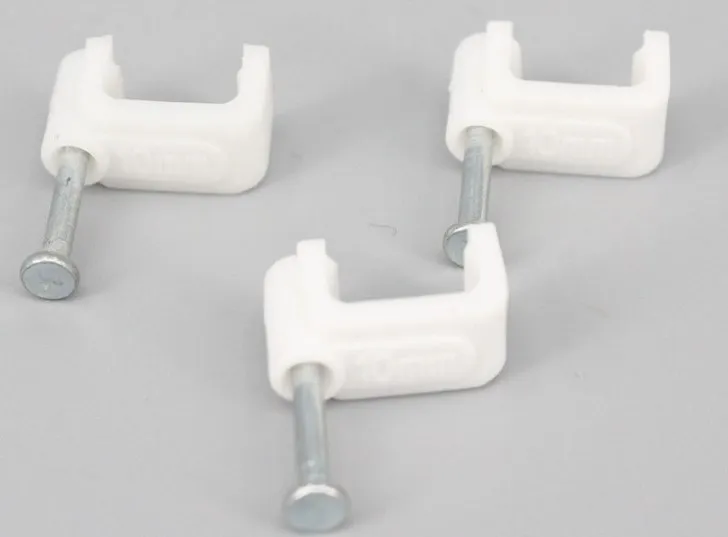 Standard Size Plastic Steel Nail Cable Clip Cable Clip Square Cable Tie