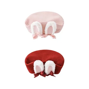 S0932/3D Rabbit Ears Fashion Cute Baby Beret Boys Girls Kids Children Toddler Sweet Hat