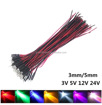 thumbnail image 2 of Lighthouse LEDs 10-Pack Pre-wired 5mm Red LEDs - 7V-9V DC With Resistors, 15cm Wire 2 of 6