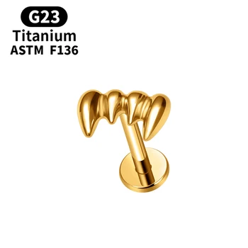G23 Titanium Mens Ear Studs 16G Labret Lip Piercing Paws Style Tragus Cartilage Helix Conch Earlobe Earrings Jewelry