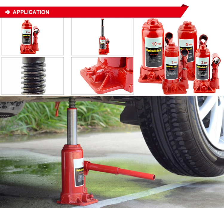 5 Ton Capacity Red Push-pull Hydraulic Welded Bottle Jack For Auto ...