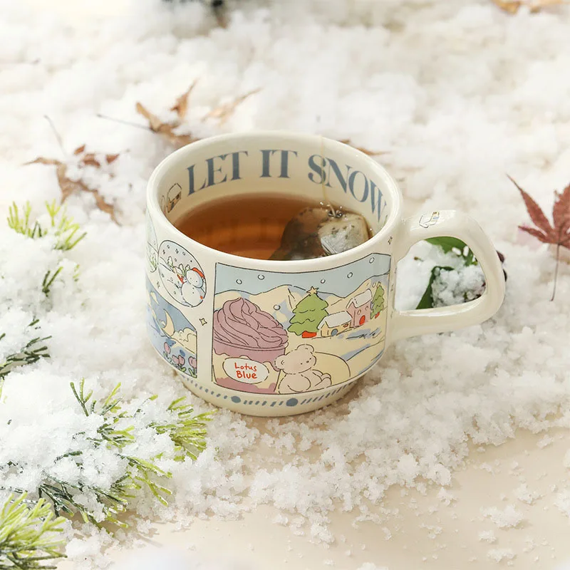 Tasse de noël avec couvercle boule à neige - Vert