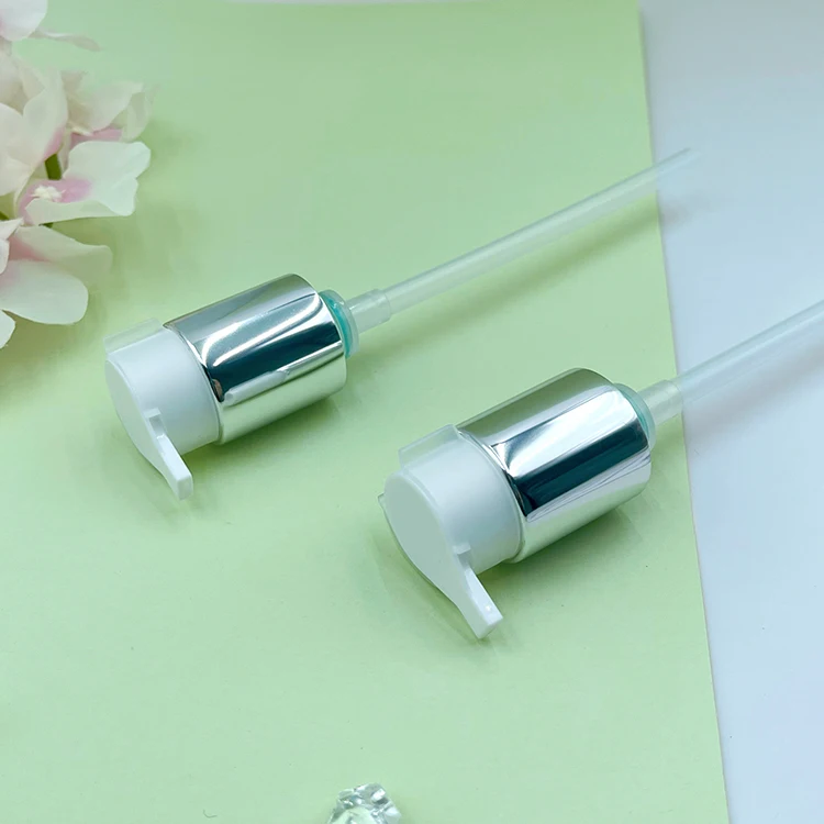 Silver Electroplated Plastic Lotion Pump With Outside Spring