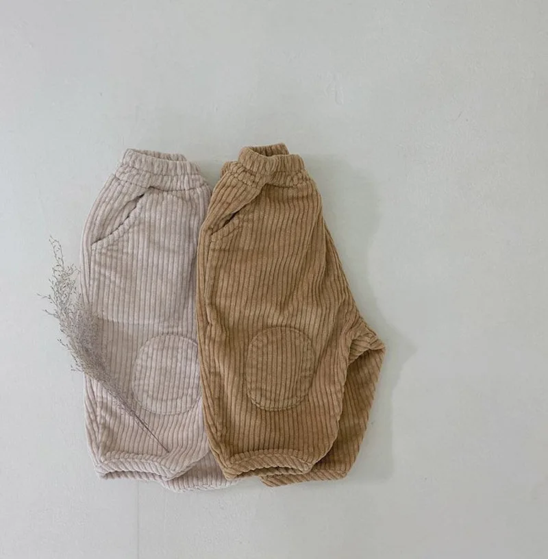 x21020 kids corduroy pants solid color thick warm fashion corduroy winter and fall trousers 3m to 3T