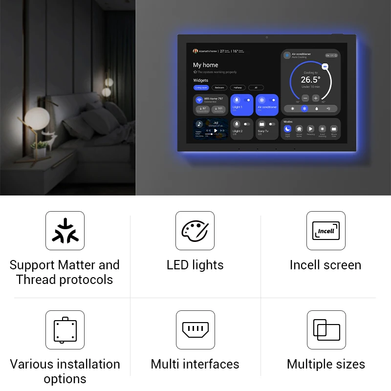 Wall Mount 10.1 Inch Smart Home Meeting Room Control Panel Incell Screen Support WiFi POE Tuya Control Android Tablet