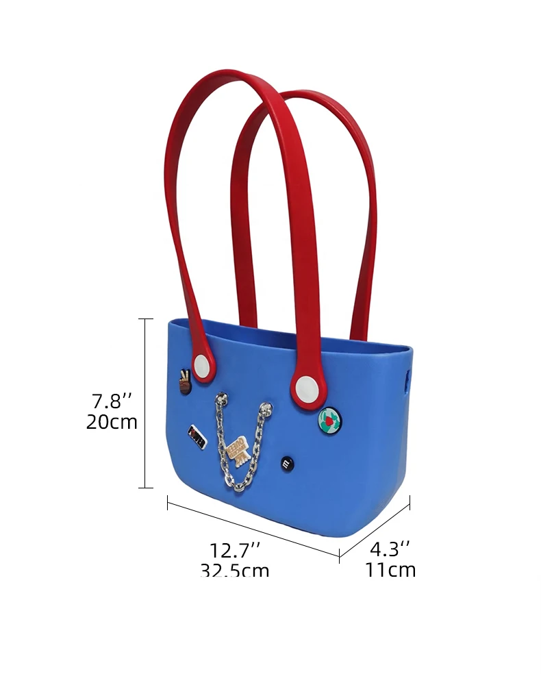 Customization Silicone Ita Bag With Holes Women Beach Handbags Large