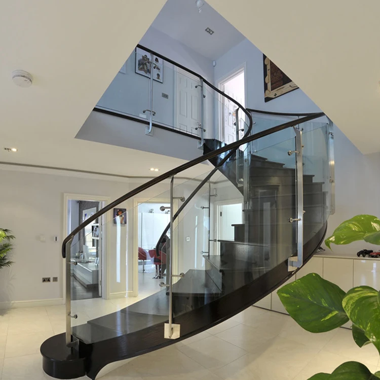 AU Modern Arc Staircase Interiors Double Stringer Arc Stairs Staircase Indoor  Curved Stairs