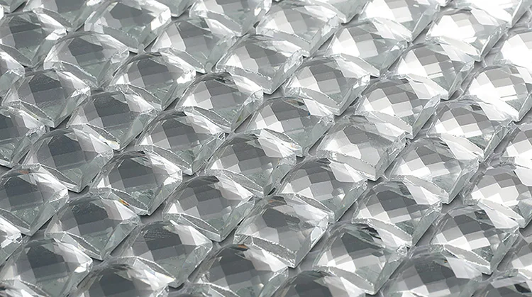 Kitchen wall decor luxury small square diamond mini mirror mosaic crystal glass mosaic