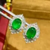 18k gold Natural emerald diamond earring