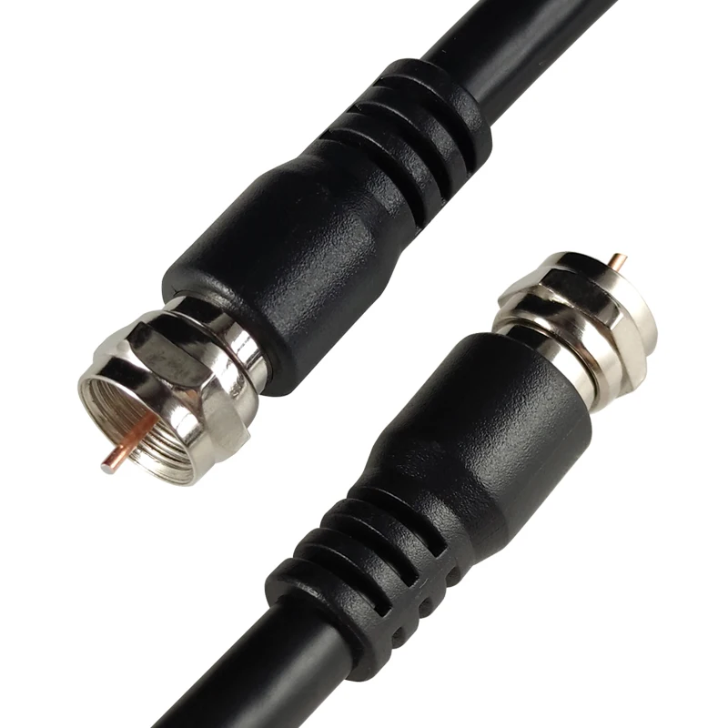 Male Rf Catv F Type Connector Rg6 Coaxial Cables For Cctv Camera Coax