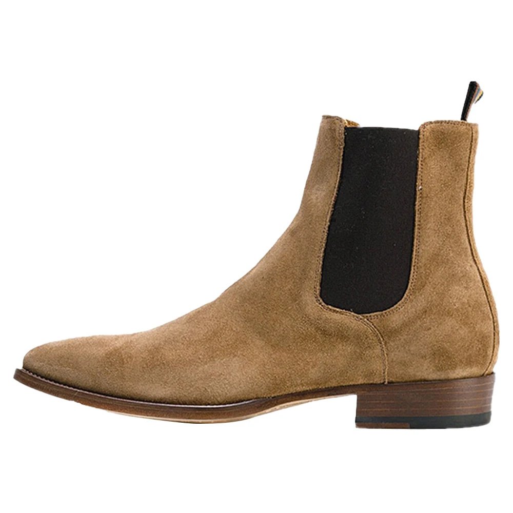 Multifunction Camel Handmade Men's Chelsea Boots Breathable Comfortable Top Grade Cowhide Boots Casual Hiking Shoes