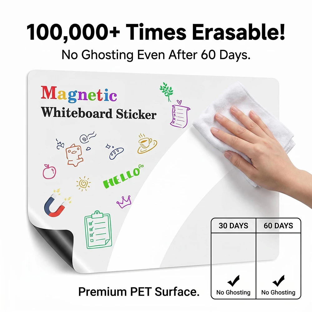 Custom flexible whiteboard sheet wall mounting
