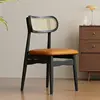 Structure en bois noir-cuir orange