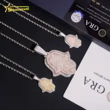 Rapper Hip Hop Jewelry 925 Silver Moissanite  Hasma Pendant Pass Diamond Tester Charm Moissanite Iced Out Pendant