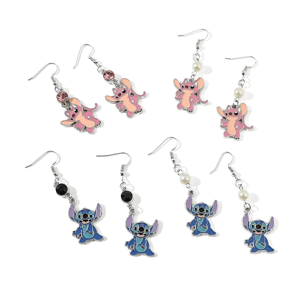 Disney-pendientes largos de Lilo & Stitch para mujer y niña, aretes  colgantes de Anime, pulsera, collar, accesorios, regalos de joyería -  AliExpress