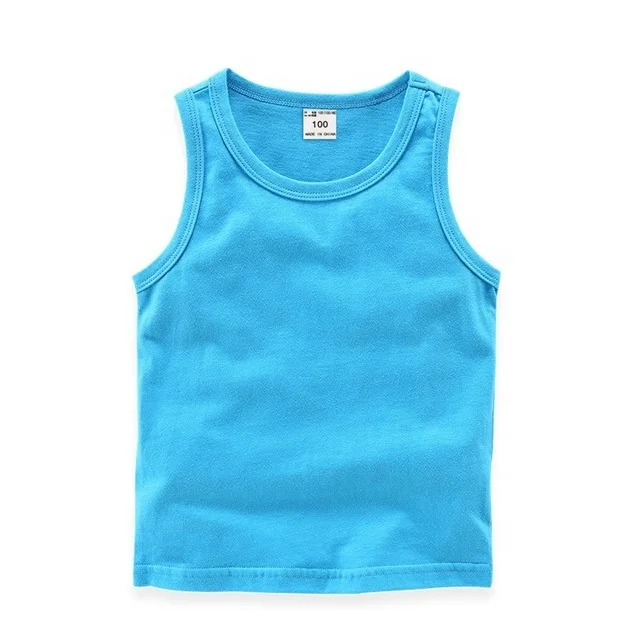 JL1120G OEM Blank White tank Top Cotton Girls Vest Candy Kids Camisole Tops Summer Baby Singlet Kids Tank Top