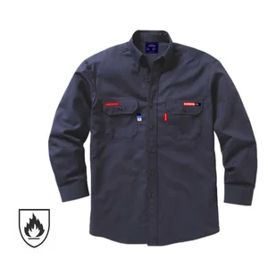 CE Certificate Custom Logo Welding CAT 2 FR Button up Fire Proof Shirt