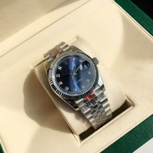 Lao Jia Men's Luxury Automatic Mechanical Watch for Oyster Steel Band 41mm Dial Single Calendar Diamond Sapphire Couple's Watch