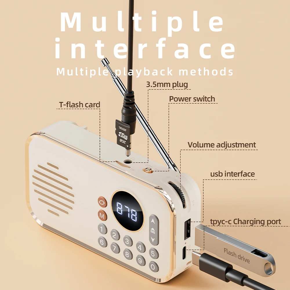 P35 Mini Radio Receiver Bluetooth Wireless Speakers Digital FM Radio for PC Phone Bluetooth Speaker Radio