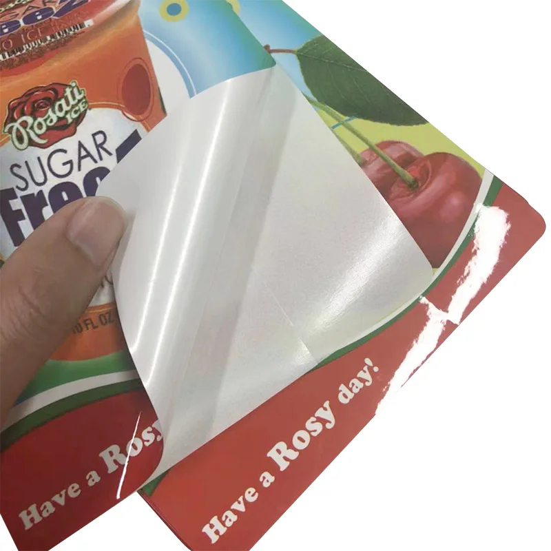 Manufacturer Custom Printing Antifreezing Ice Cream Cup Food Grade Custom Stickers  Container Label Sticker