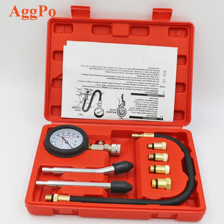 Engine Cylinder Pressure Gauge Testing Kit Diagnostic Compression