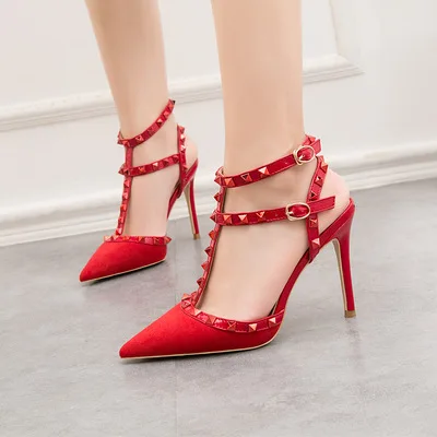 Women Sharp Rivet New Fashion High Heels Shallow Stiletto Wedding Party  Lady Pumps Spring Summer Sandals Classic Female Shoes| Alibaba.com