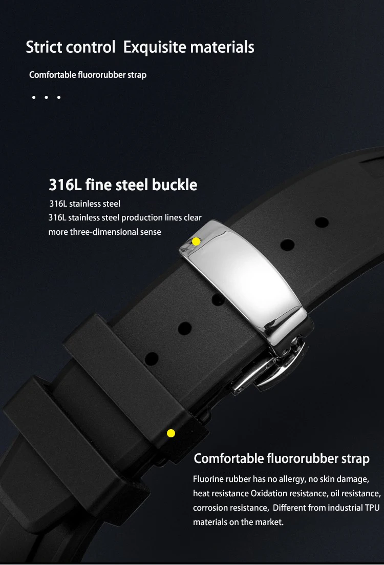 Custom 316l Stainless Steel Watch Case With Silicon Band Strap Ga 2100