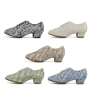 Ladies Professional Latin Dance Shoes High-Heeled Soft-Soled Ballroom Dancing Shoes Adult Indoor  Stage Performance Shoes