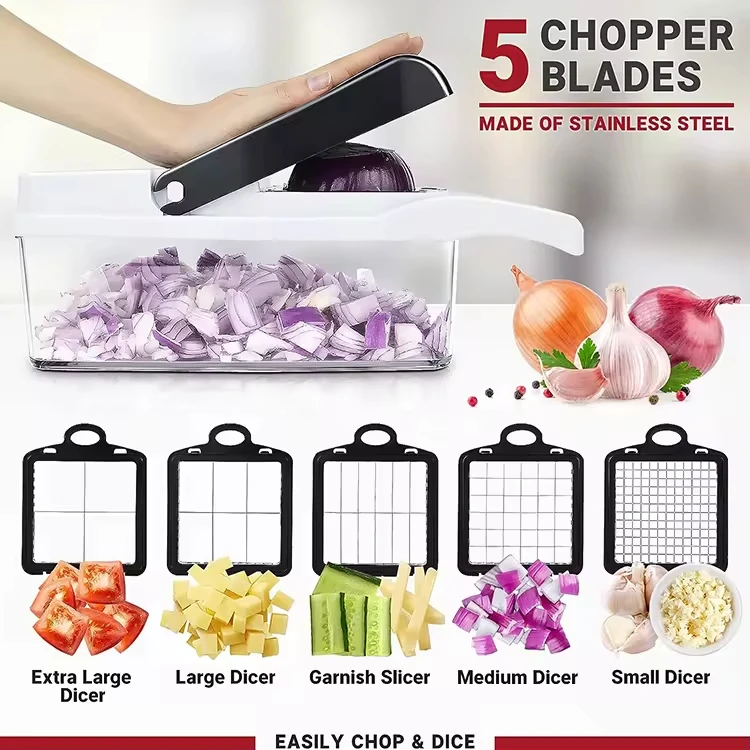 Kitchen Vegetable Cutter Onion Chopper 26 in 1 Food Chopper Multifunctional Vegetable Chopper with Gloves
