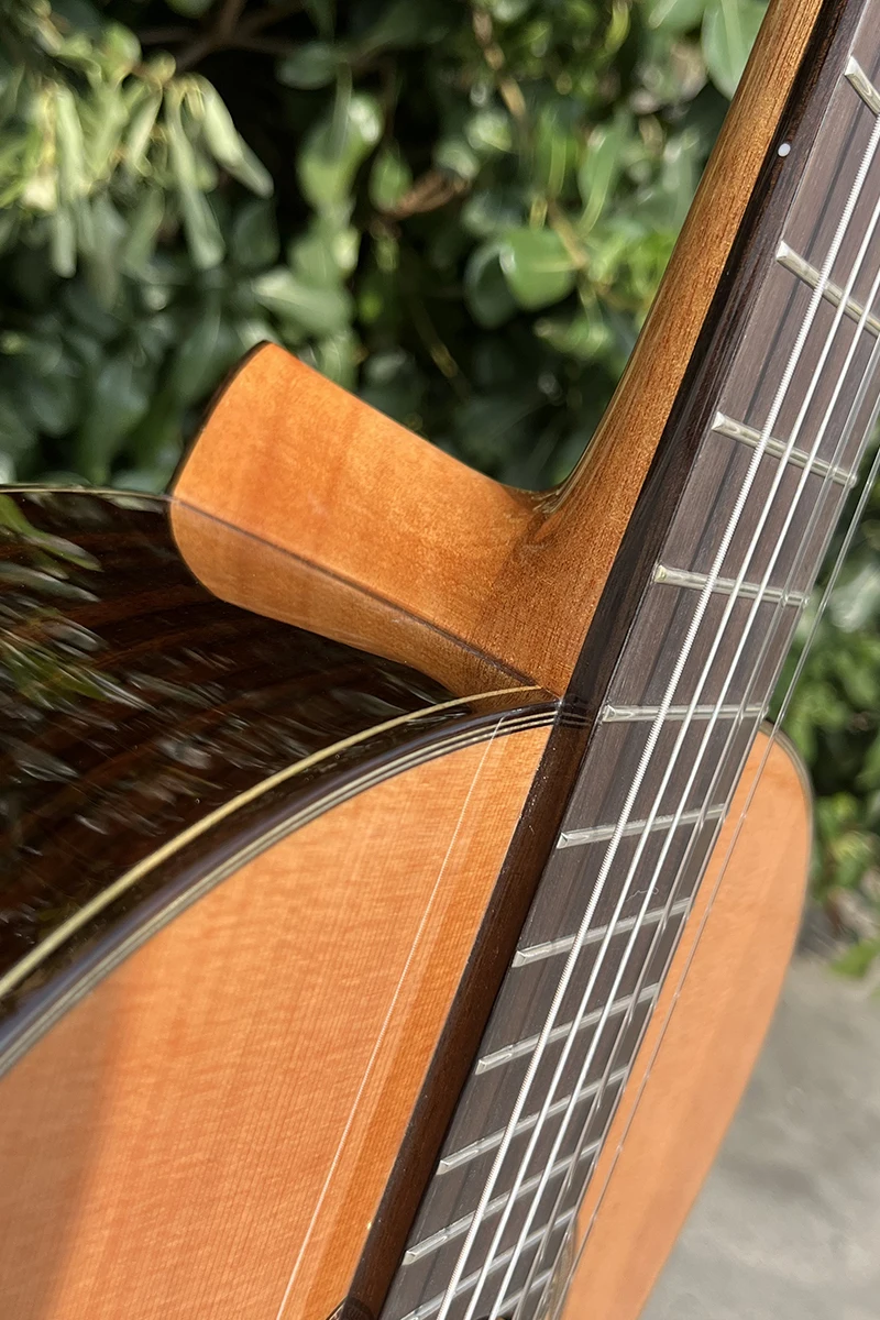 Aiersi Armrest Design Solid Cedar Top Classical Guitar Handmade Spanish ...