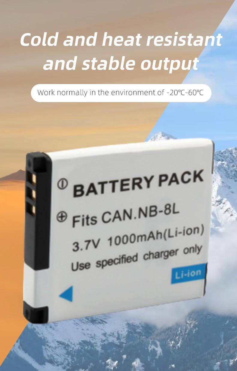 Camera Battery NB 8L NB8L NB-8L for Canon PowerShot A3300 A3200 A3100 A3000 A2200 A1200 IS 1000mAh 3.7V Batteries Accessories manufacture