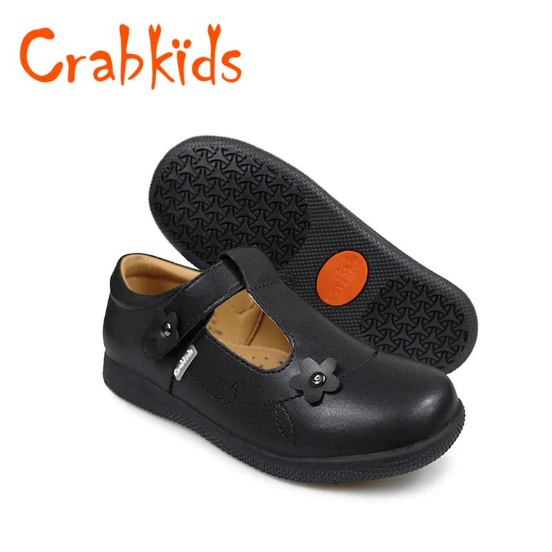 Crabkids Factory Wholesale Light Weight Kids Black School Shoes Student ...