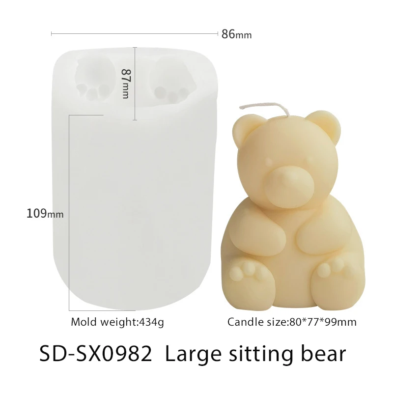 Bear Rabbits Animal Silicone Candle Molds for Candle Soap
