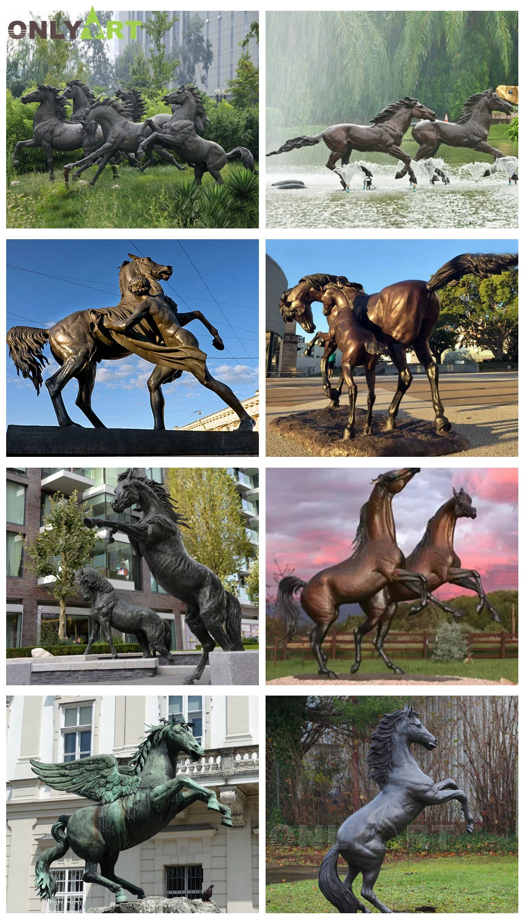 Custom Antique Life Size Large Outdoor Copper Bronze Arabian Horse