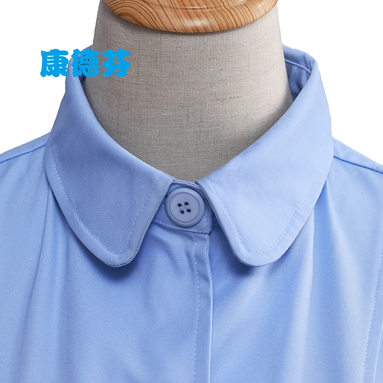 Blue Collar Button Pocket Nonwoven Isolation Gown Polyester