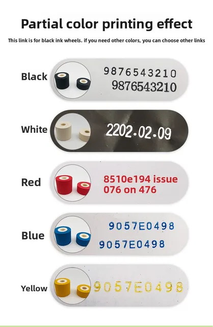 White Ink Wheel 36mm*16 32 36 40mm DK1100 DK1100B DK1100A DS1108 Ink Wheel Packaging Machine Ink MY380F Machine Date Ink Wheel 6